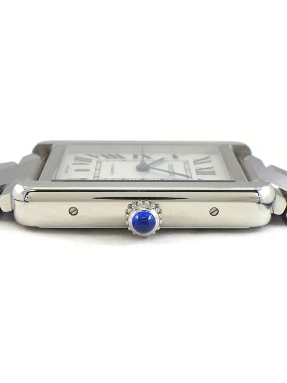 Cartier Watch Tank Solo XL Rectangular Silver Dial Roman Index Date SS Automatic